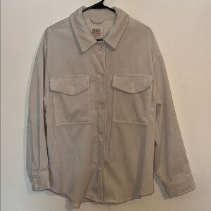 Ashley by 26 International Cream Corduroy Shirt Jacket